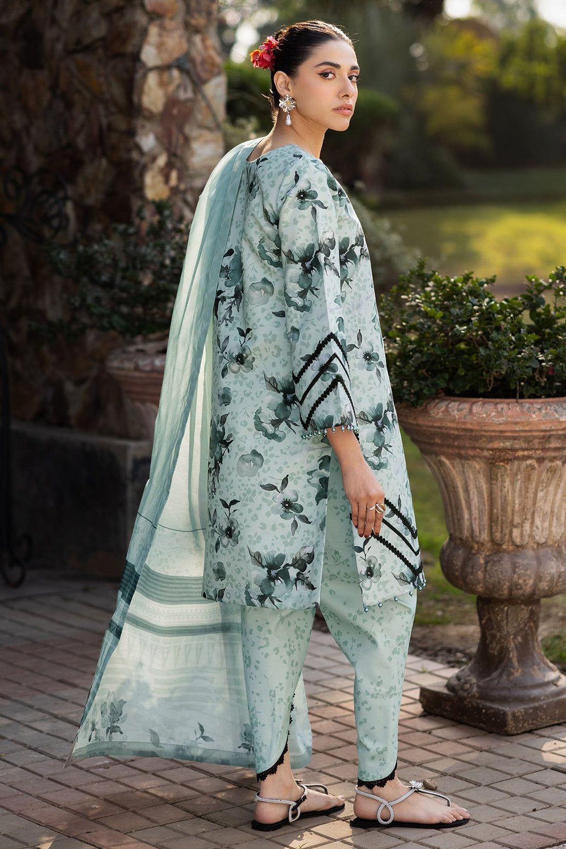 Alizeh | Sheen Lawn Prints 25 | AF-PL-6042-Arsh XS Mint Lawn