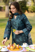 Alizeh | Sheen Lawn Prints 25 | AF-PL-6035-Nigella M Deep Teal Green Lawn