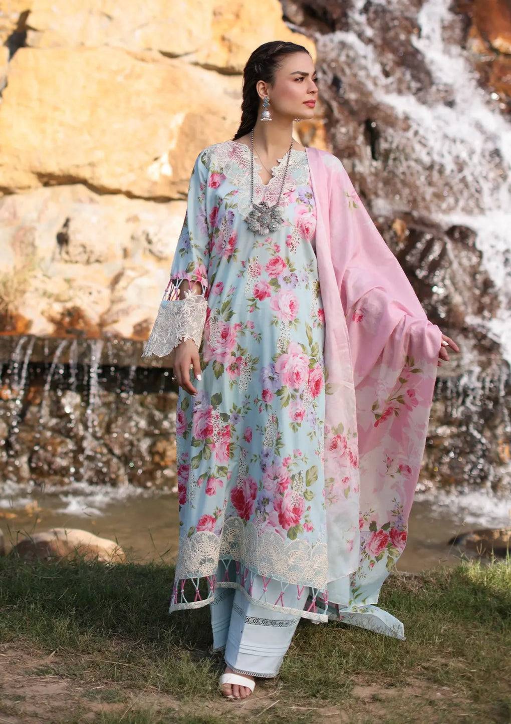Elaf Premium | Prints Chikankari 24 | 04B GLACIELLA - Pakistani Designer Dress - by Elaf Premium | Type: Luxury - 100% Original at Saira Sultan