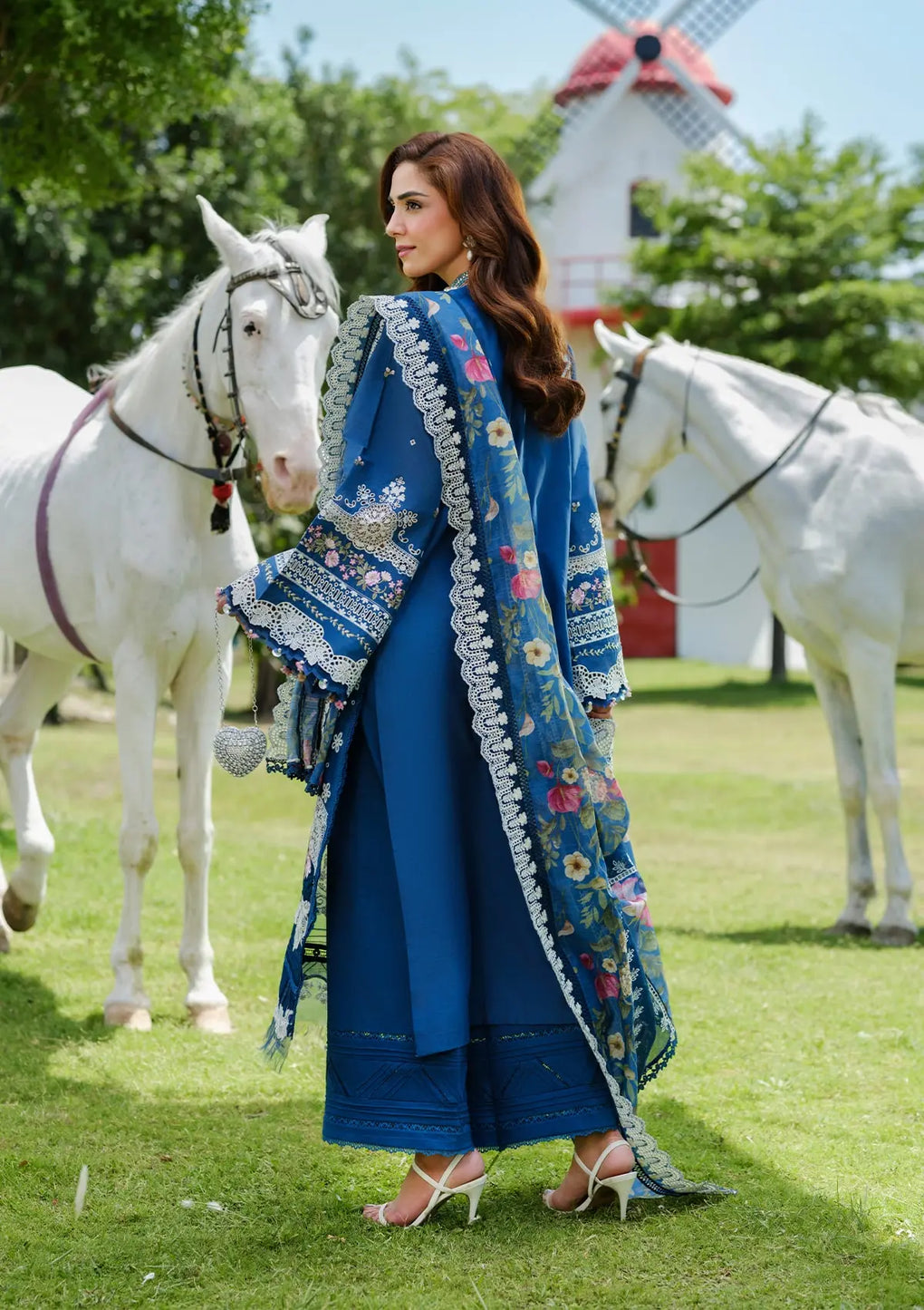 Elaf Premium | Luxury Lawn 25 | ELH-2A ZIVA XS Royal Blue Lawn