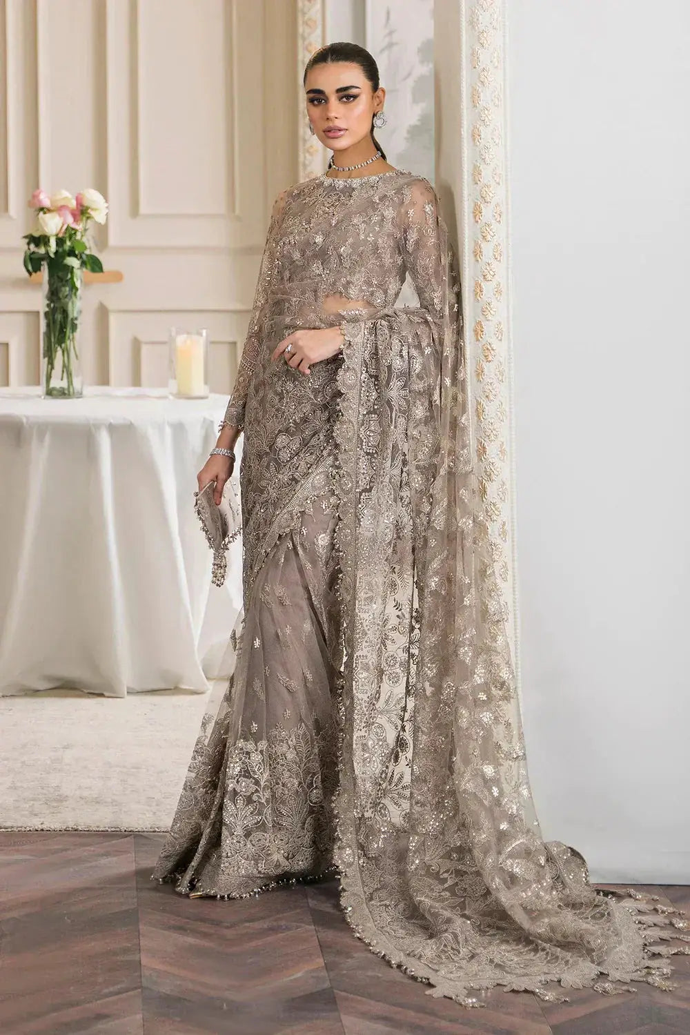 Baroque | Chantelle Embroidered Collection | CH12-06 - Pakistani Designer Dress - by Baroque | Type: Bridal - 100% Original at Saira Sultan