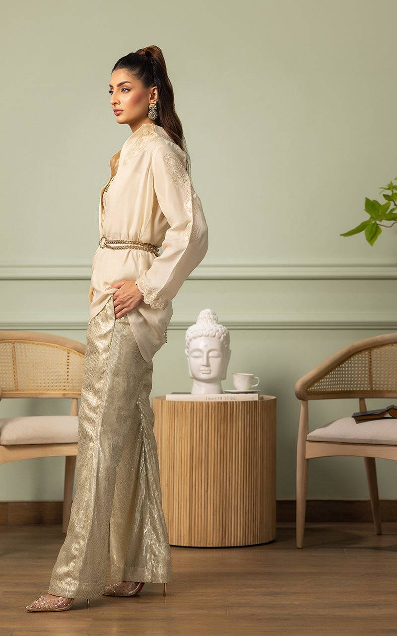 Threads and Motifs | Formal Dresses 25 | EMBROIDERED TOP WITH TUBE AND SEQUINS TROUSER - Pakistani Designer Dress - by Threads and Motifs - Type : Ladies Clothes - 100% Original at Saira Sultan