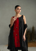 Zarqash | Silk Edit | ZQS 023 CRIMSYN L Black Raw Silk