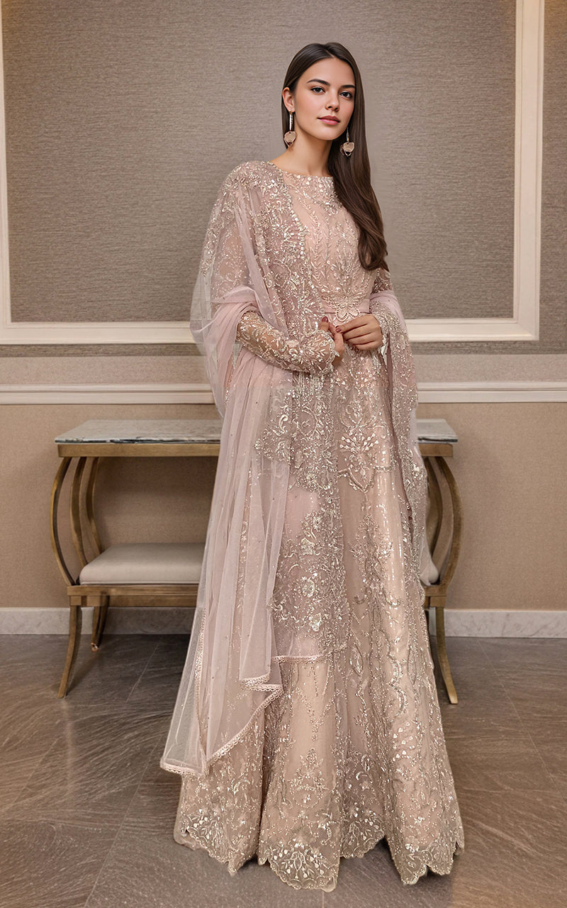 Threads and Motifs | Formal Dresses 25 | Net Embroidered Maxi - Pakistani Designer Dress - by Threads and Motifs - Type : Ladies Clothes - 100% Original at Saira Sultan