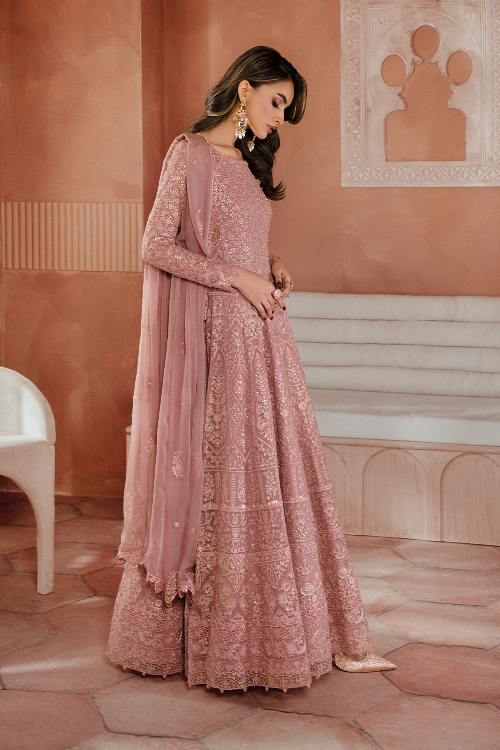 Iznik | Chiffon Kari | ICK-04 Embroidered Chiffon - Pakistani Designer Dress - by Iznik | Type: Bridal - 100% Original at Saira Sultan