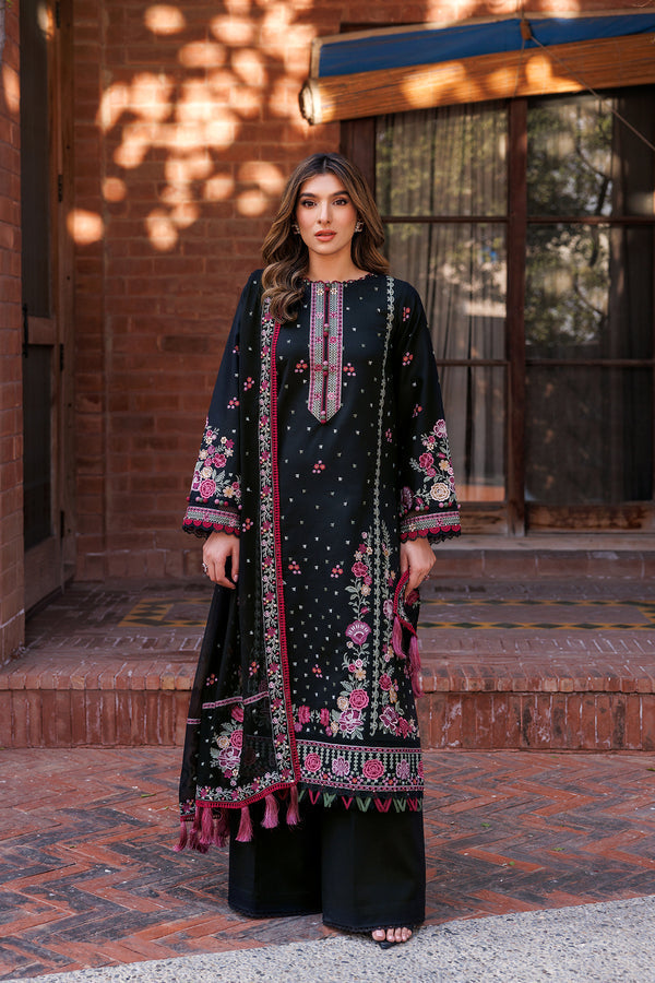 Farasha | Dastoor Embroidered Lawn SS24 | ORNATE NOIR -  Farasha Luxury -  Saira Sultan