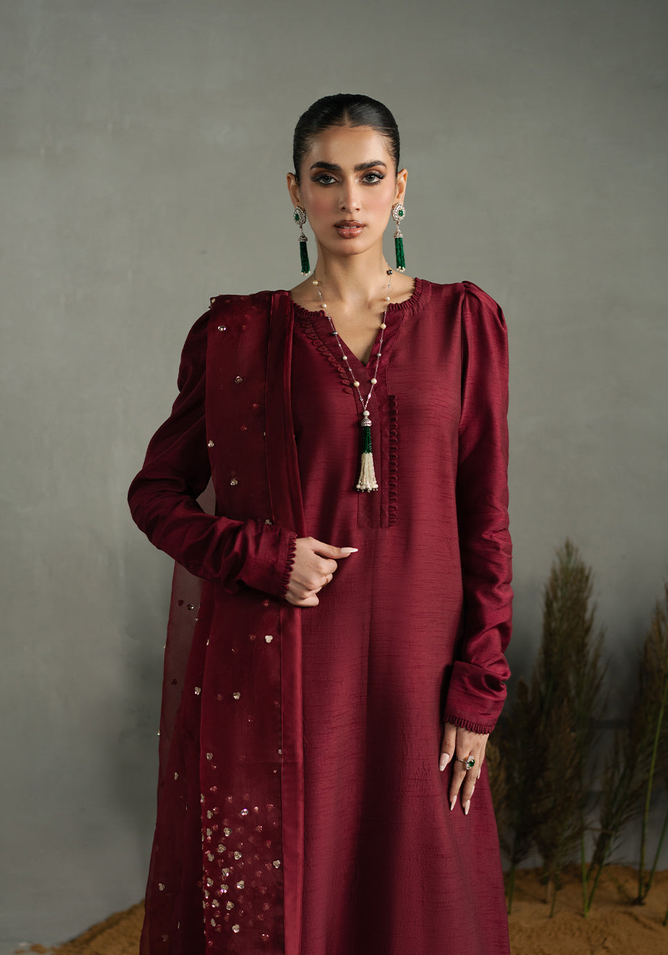 Zarqash | Silk Edit | ZQS 018 ROSE ROUGE S Red Raw Silk