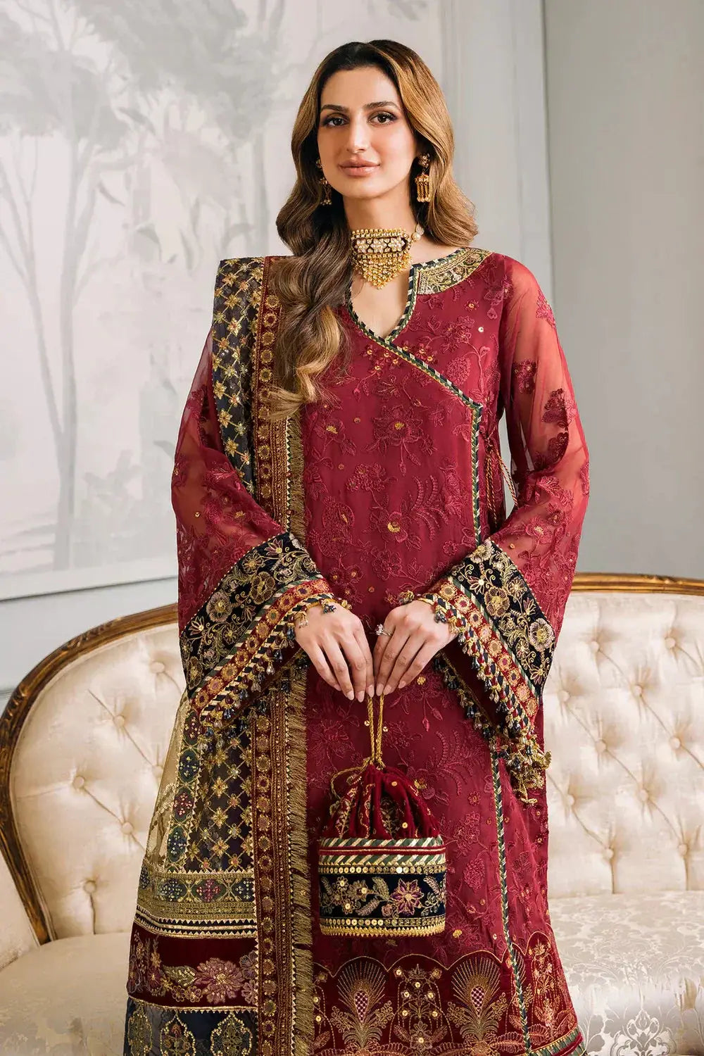 Baroque | Chantelle Embroidered Collection | CH12-07 - Pakistani Designer Dress - by Baroque | Type: Bridal - 100% Original at Saira Sultan
