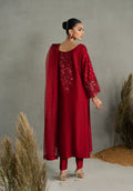 Zarqash | Silk Edit | ZQS 010 ROSALIE M Red Raw Silk