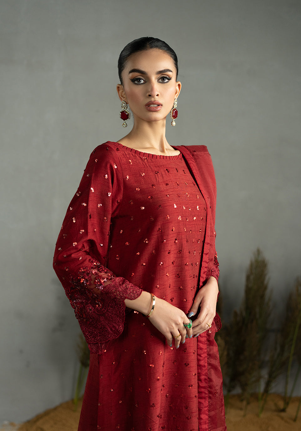 Zarqash | Silk Edit | ZQS 010 ROSALIE XL Red Raw Silk