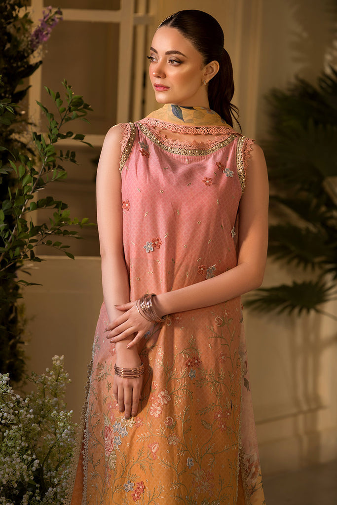 Sobia Nazir | Vital Lawn 25 | 11B XL Apricot Orange Lawn