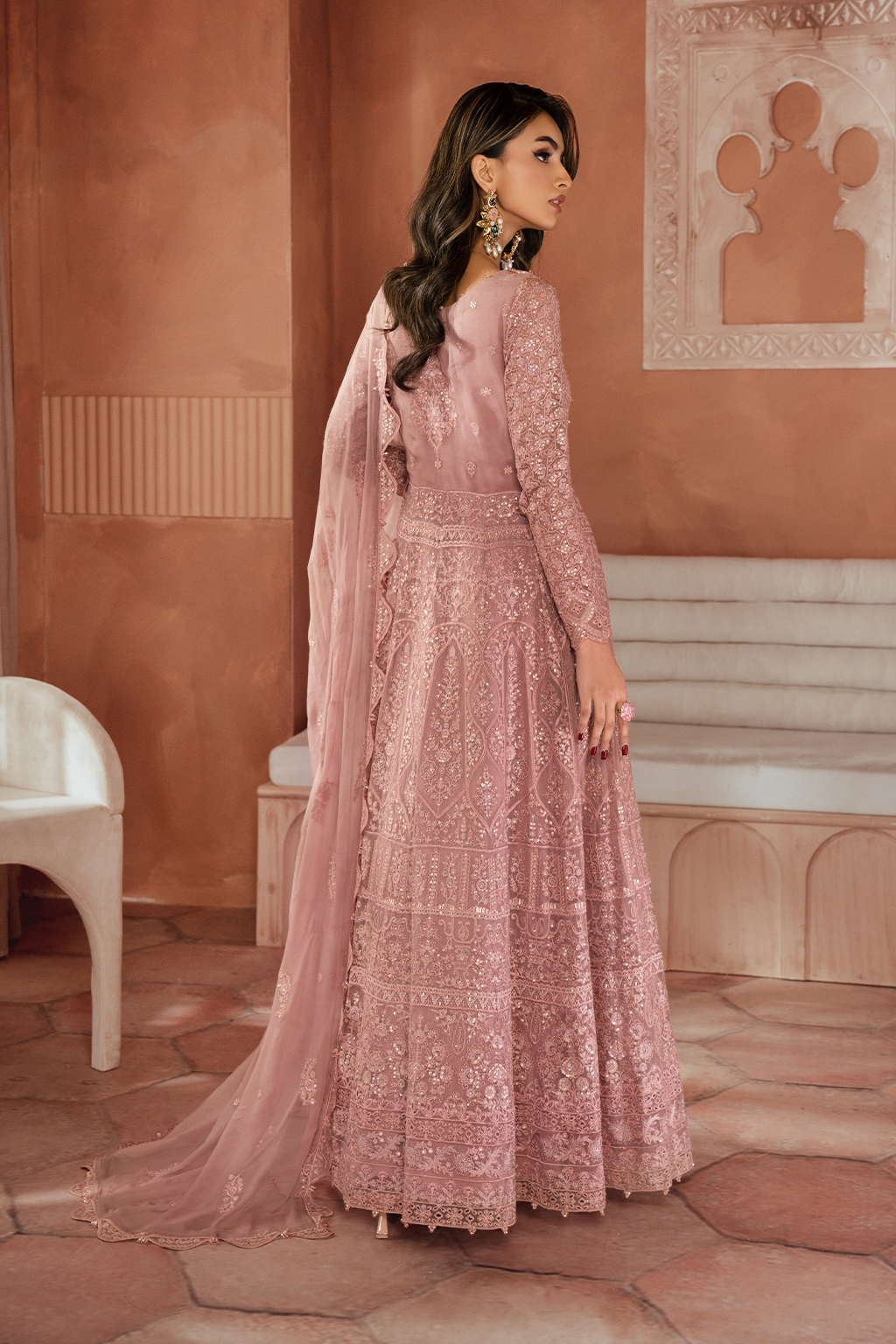 Iznik | Chiffon Kari | ICK-04 Embroidered Chiffon - Pakistani Designer Dress - by Iznik | Type: Bridal - 100% Original at Saira Sultan