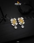Agate Studs Earrings Yellow