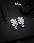 Agate Studs Earrings White