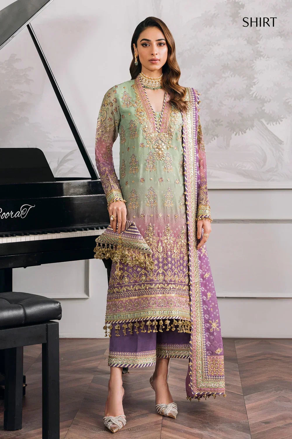 Baroque | Chantelle Embroidered Collection | CH12-08 - Pakistani Designer Dress - by Baroque | Type: Bridal - 100% Original at Saira Sultan