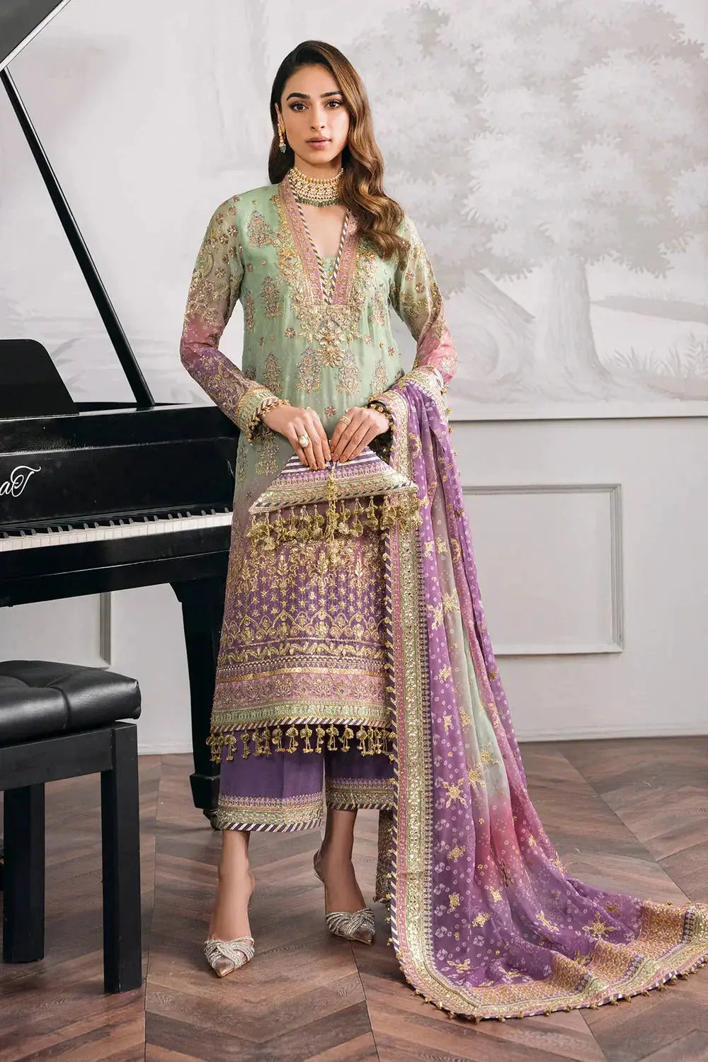 Baroque | Chantelle Embroidered Collection | CH12-08 - Pakistani Designer Dress - by Baroque | Type: Bridal - 100% Original at Saira Sultan