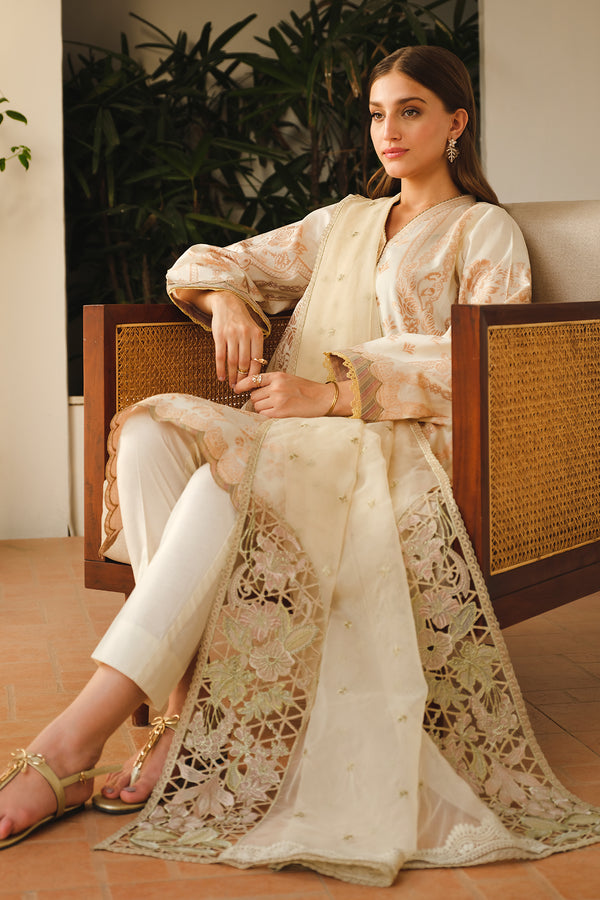 Baroque | Luxury Pret 24 | LAWN UF-662 - Pakistani Designer Dress - by Baroque | Type: Luxury - 100% Original at Saira Sultan