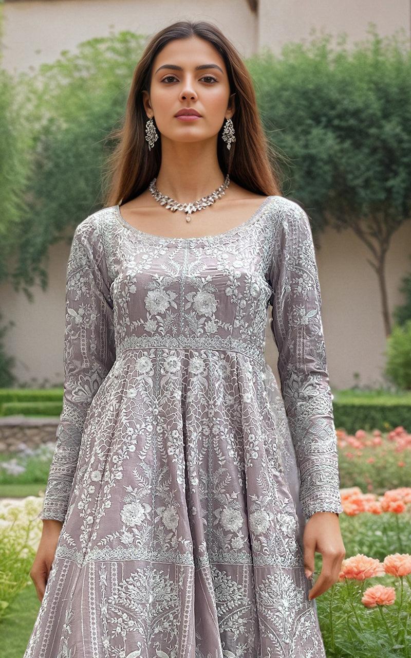 Threads and Motifs | Formal Dresses 25 | Embroidered Maxi - Pakistani Designer Dress - by Threads and Motifs - Type : Ladies Clothes - 100% Original at Saira Sultan
