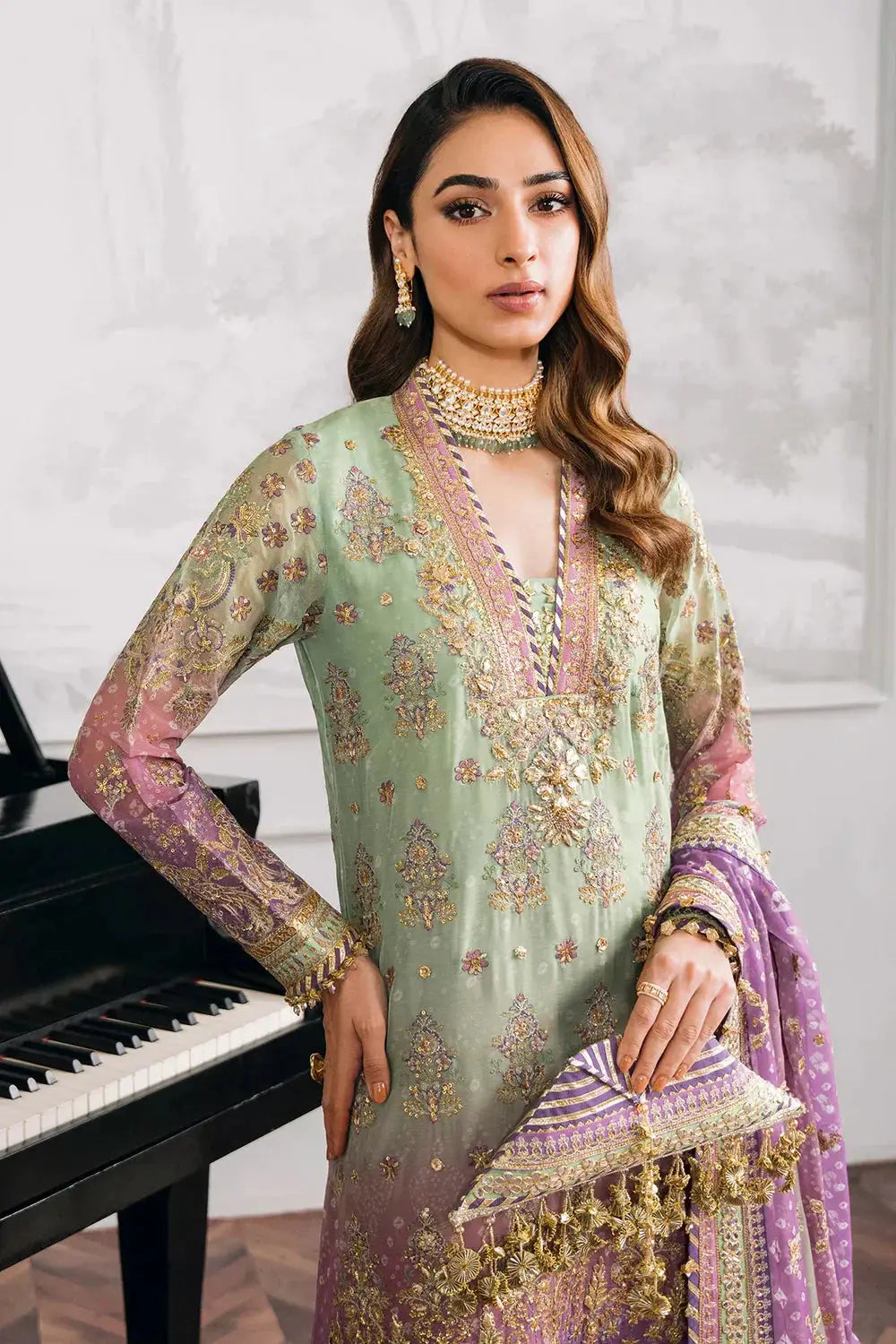 Baroque | Chantelle Embroidered Collection | CH12-08 - Pakistani Designer Dress - by Baroque | Type: Bridal - 100% Original at Saira Sultan