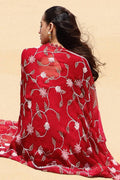 Cross Stitch | Eid Lawn 24 | VERMILLION SCARLET - Pakistani Designer Dress - by Cross Stitch | Type: Luxury - 100% Original at Saira Sultan