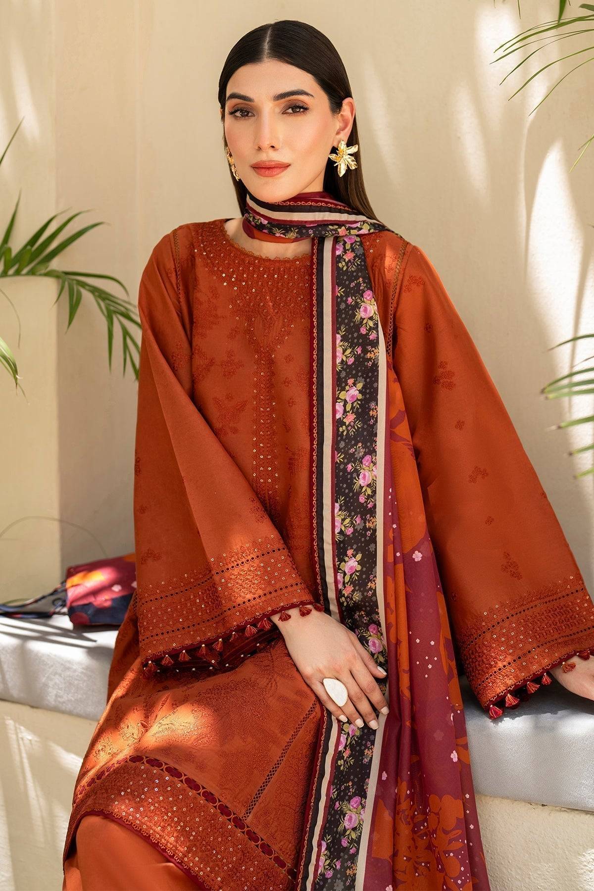 Jazmin | Irish Lawn SS 24 | D5 - Pakistani Designer Dress - by Jazmin | Type: Luxury - 100% Original at Saira Sultan