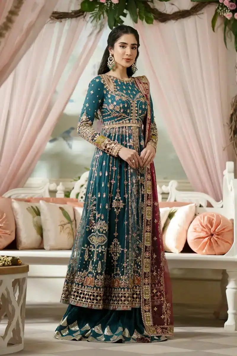 Qalamkar | Dilnaz Wedding Formals | DN-02 SABRINA - Pakistani Designer Dress - by Qalamkar | Type: Bridal - 100% Original at Saira Sultan