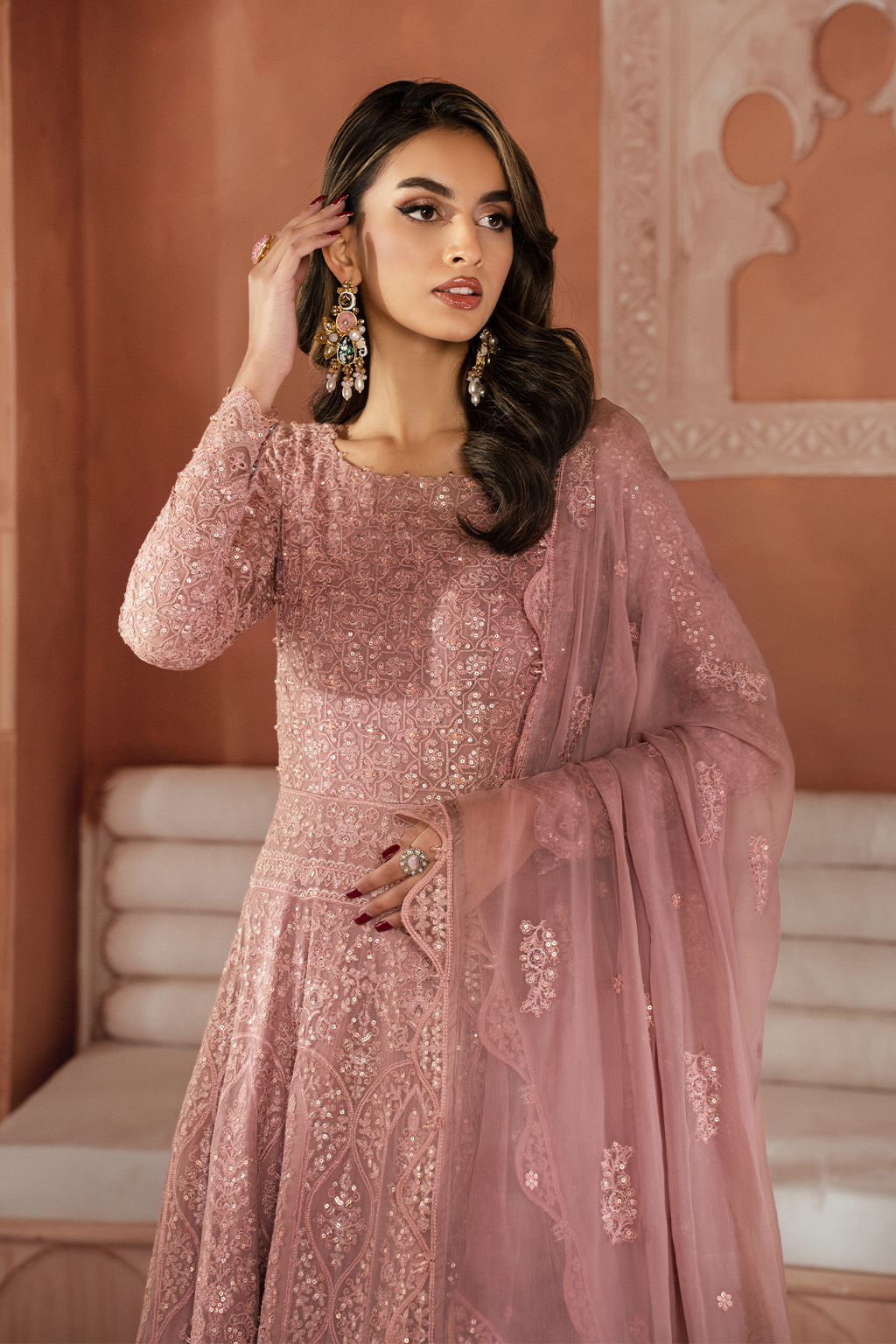 Iznik | Chiffon Kari | ICK-04 Embroidered Chiffon - Pakistani Designer Dress - by Iznik | Type: Bridal - 100% Original at Saira Sultan