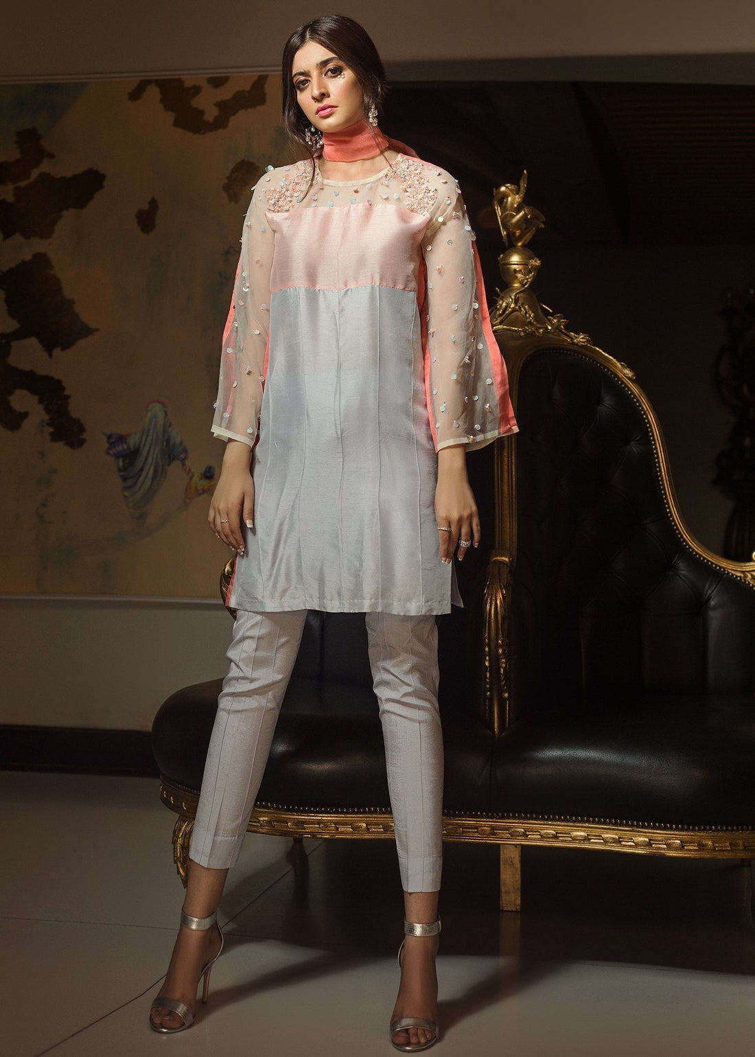 Hana | Serendipity Ready to Wear | Peppermint XS Gray Raw Silk