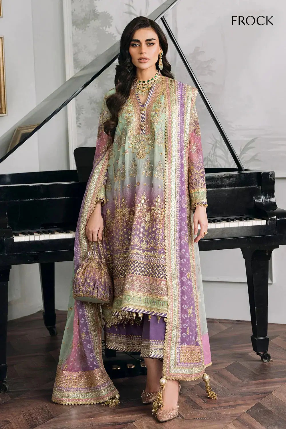 Baroque | Chantelle Embroidered Collection | CH12-08 - Pakistani Designer Dress - by Baroque | Type: Bridal - 100% Original at Saira Sultan