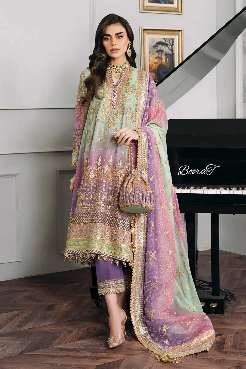 Baroque | Chantelle Embroidered Collection | CH12-08 - Pakistani Designer Dress - by Baroque | Type: Bridal - 100% Original at Saira Sultan