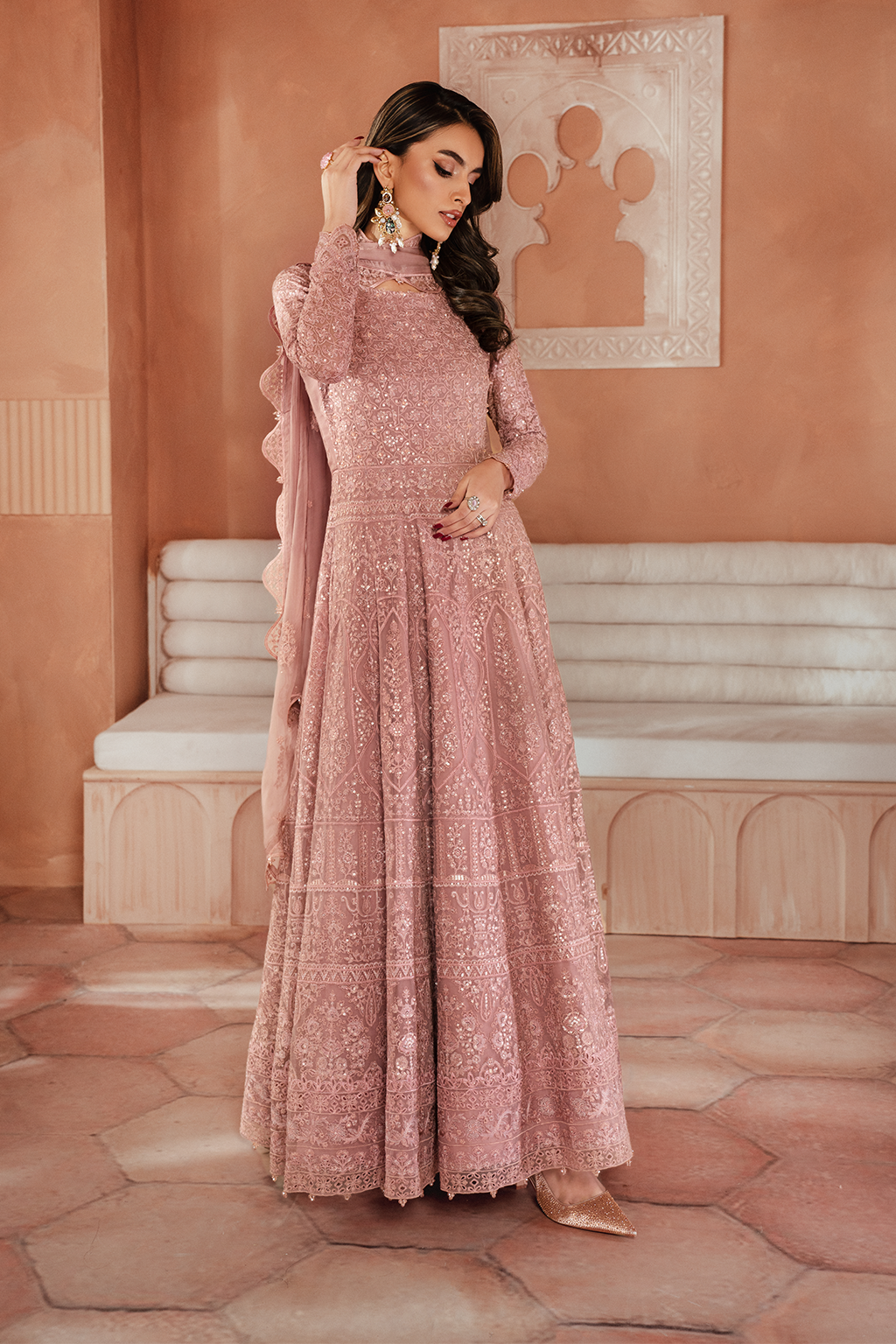 Iznik | Chiffon Kari | ICK-04 Embroidered Chiffon - Pakistani Designer Dress - by Iznik | Type: Bridal - 100% Original at Saira Sultan