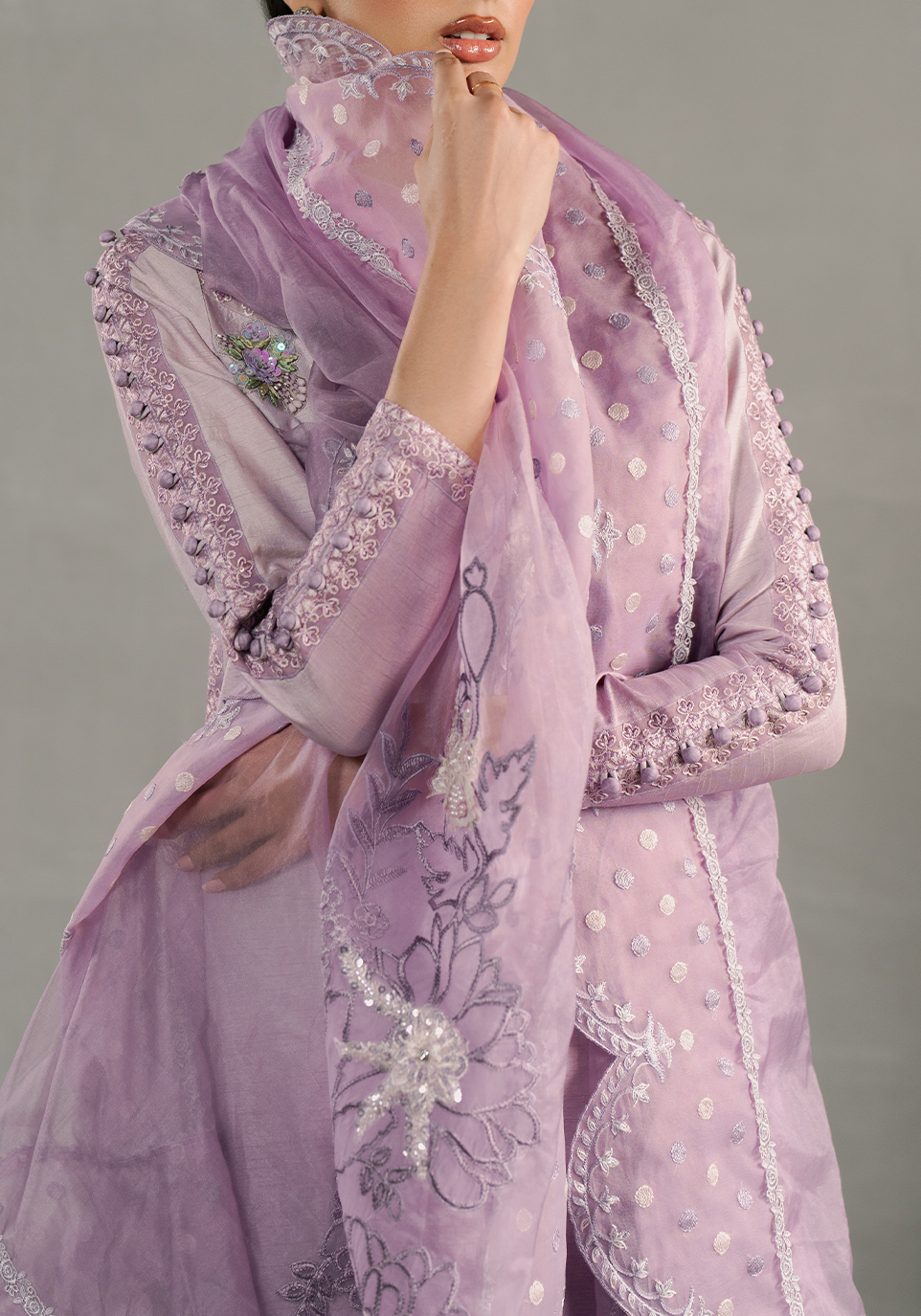 Zarqash | Silk Edit | ZQS 011 ELENA L Lilac Raw Silk
