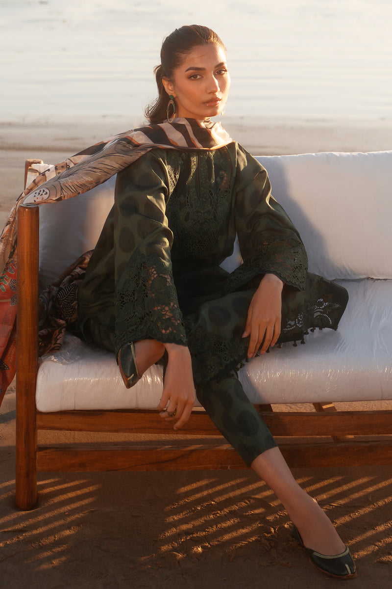 Baroque | Luxury Pret 25 | UF-4064 XL Olive Green Lawn