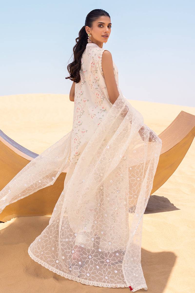 Cross Stitch | Eid Lawn 24 | IVORY GLOW - Pakistani Designer Dress - by Cross Stitch | Type: Luxury - 100% Original at Saira Sultan