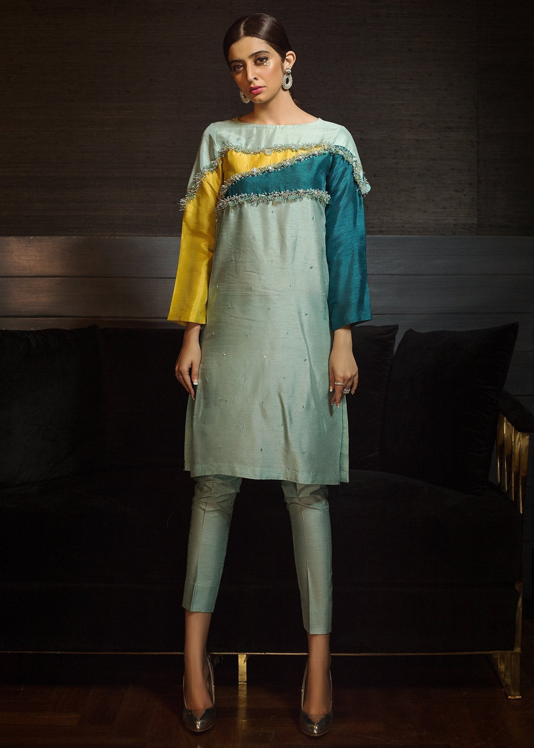 Hana | Serendipity Ready to Wear | Lemongrass Play XS Aqua Blue Raw Silk