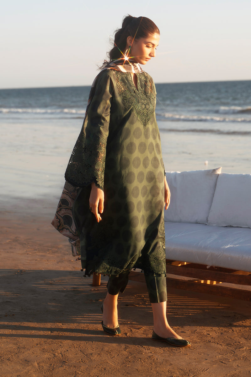 Baroque | Luxury Pret 25 | UF-4064 L Olive Green Lawn