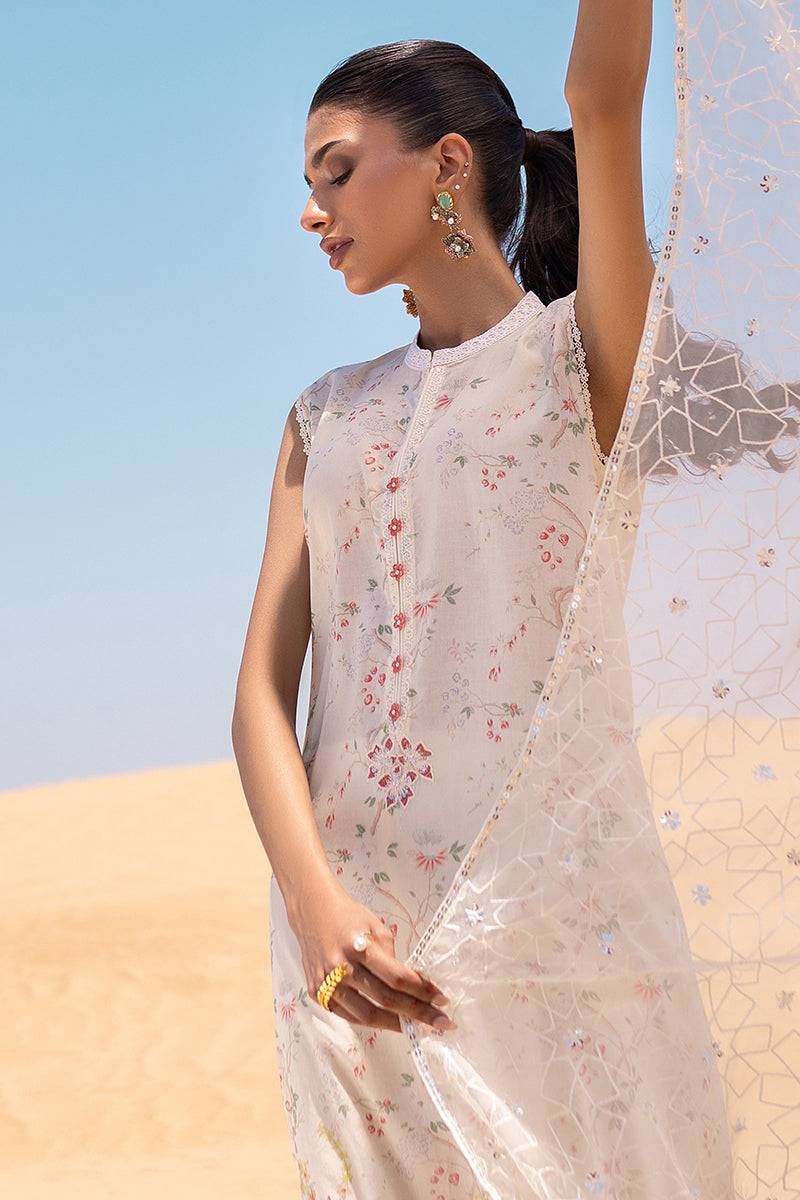 Cross Stitch | Eid Lawn 24 | IVORY GLOW - Pakistani Designer Dress - by Cross Stitch | Type: Luxury - 100% Original at Saira Sultan