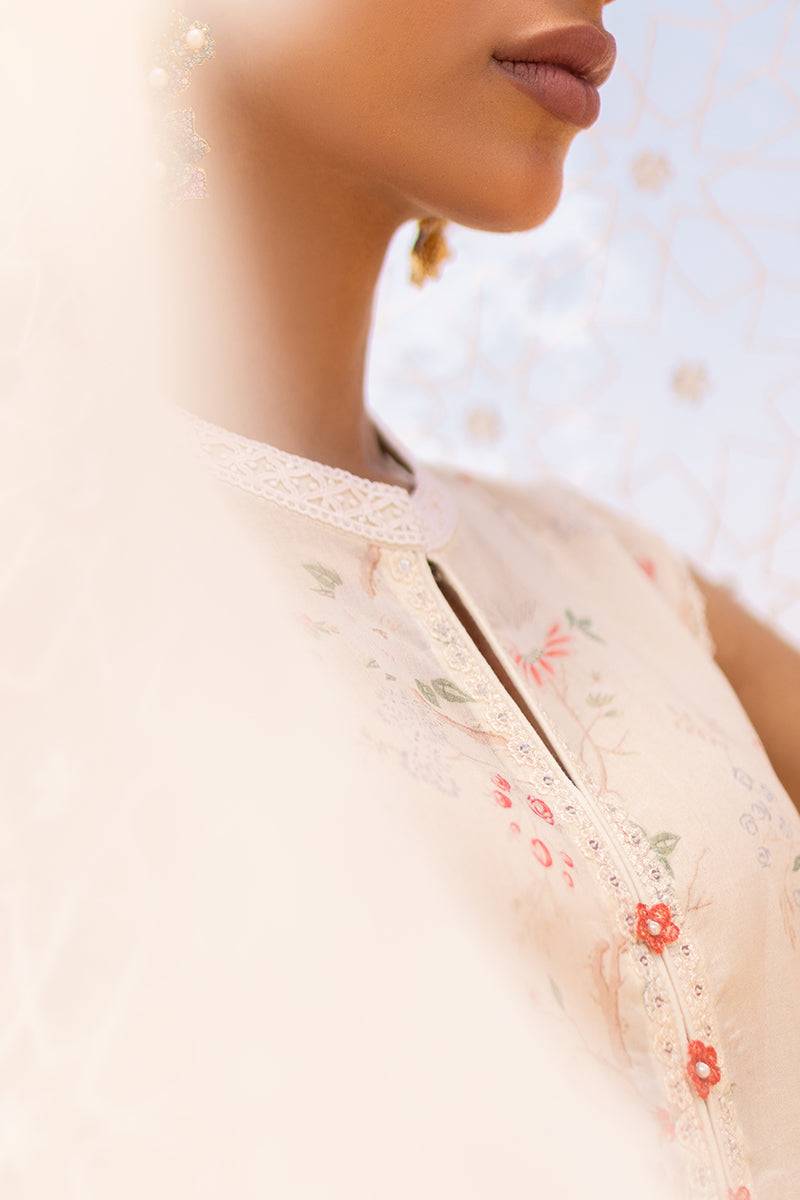 Cross Stitch | Eid Lawn 24 | IVORY GLOW - Pakistani Designer Dress - by Cross Stitch | Type: Luxury - 100% Original at Saira Sultan