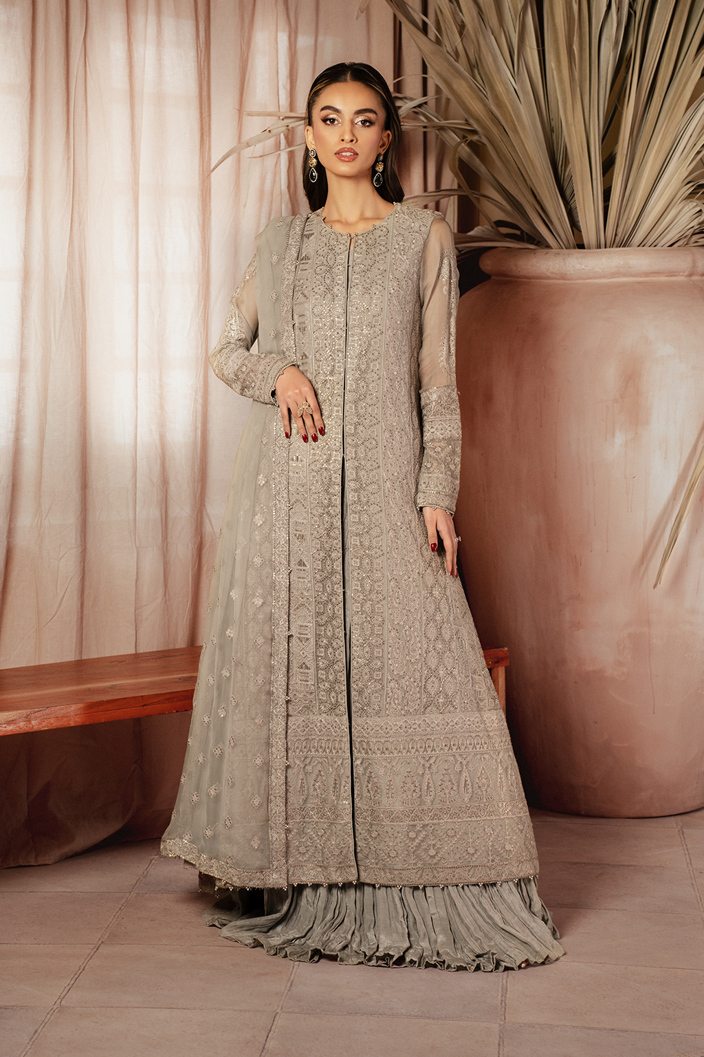 Iznik | Chiffon Kari | ICK-08 Embroidered Chiffon - Pakistani Designer Dress - by Iznik | Type: Bridal - 100% Original at Saira Sultan