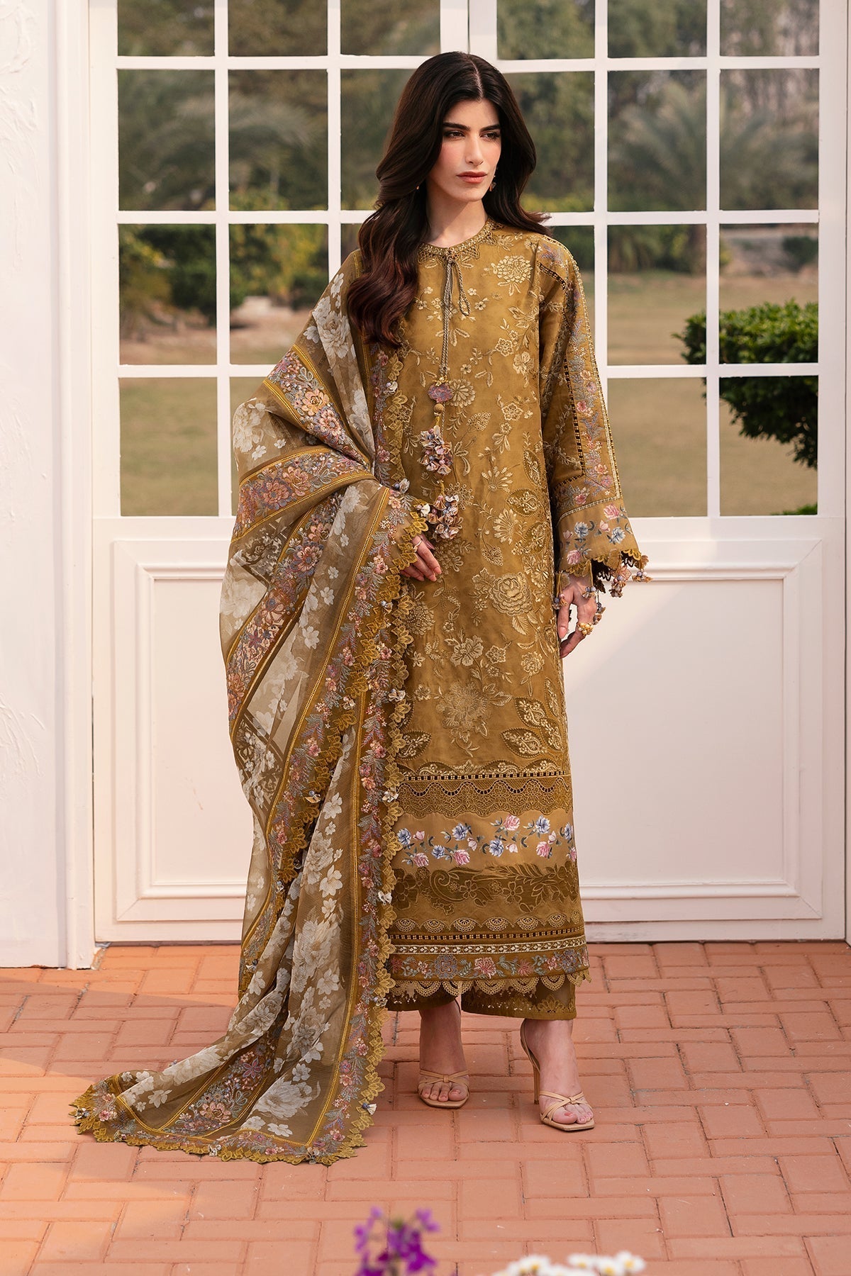 Baroque | Eid Lawn 25 | EL-D03 XS Brown Lawn