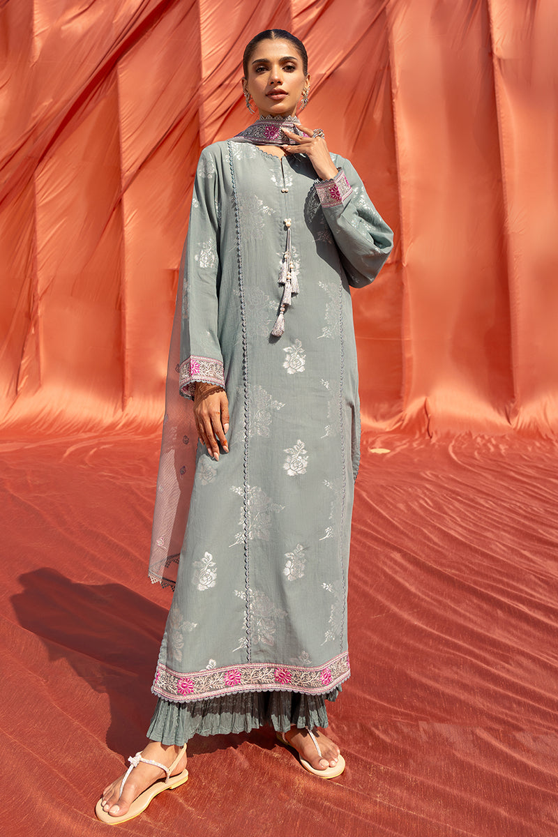 Cross Stitch | Eid Lawn 24 | SILVER SHINE - Pakistani Designer Dress - by Cross Stitch | Type: Luxury - 100% Original at Saira Sultan