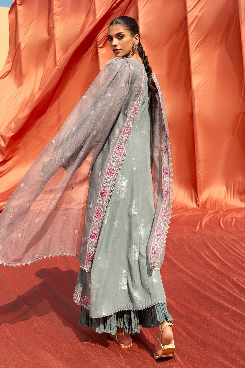 Cross Stitch | Eid Lawn 24 | SILVER SHINE - Pakistani Designer Dress - by Cross Stitch | Type: Luxury - 100% Original at Saira Sultan