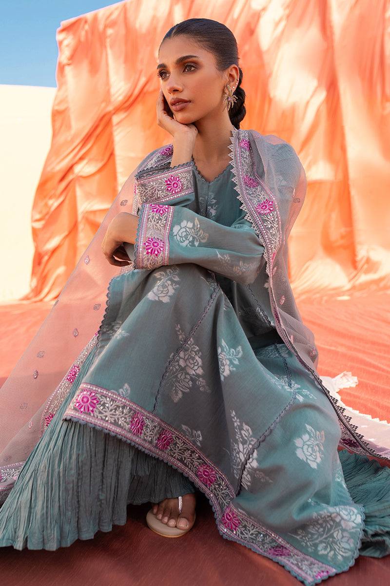 Cross Stitch | Eid Lawn 24 | SILVER SHINE - Pakistani Designer Dress - by Cross Stitch | Type: Luxury - 100% Original at Saira Sultan