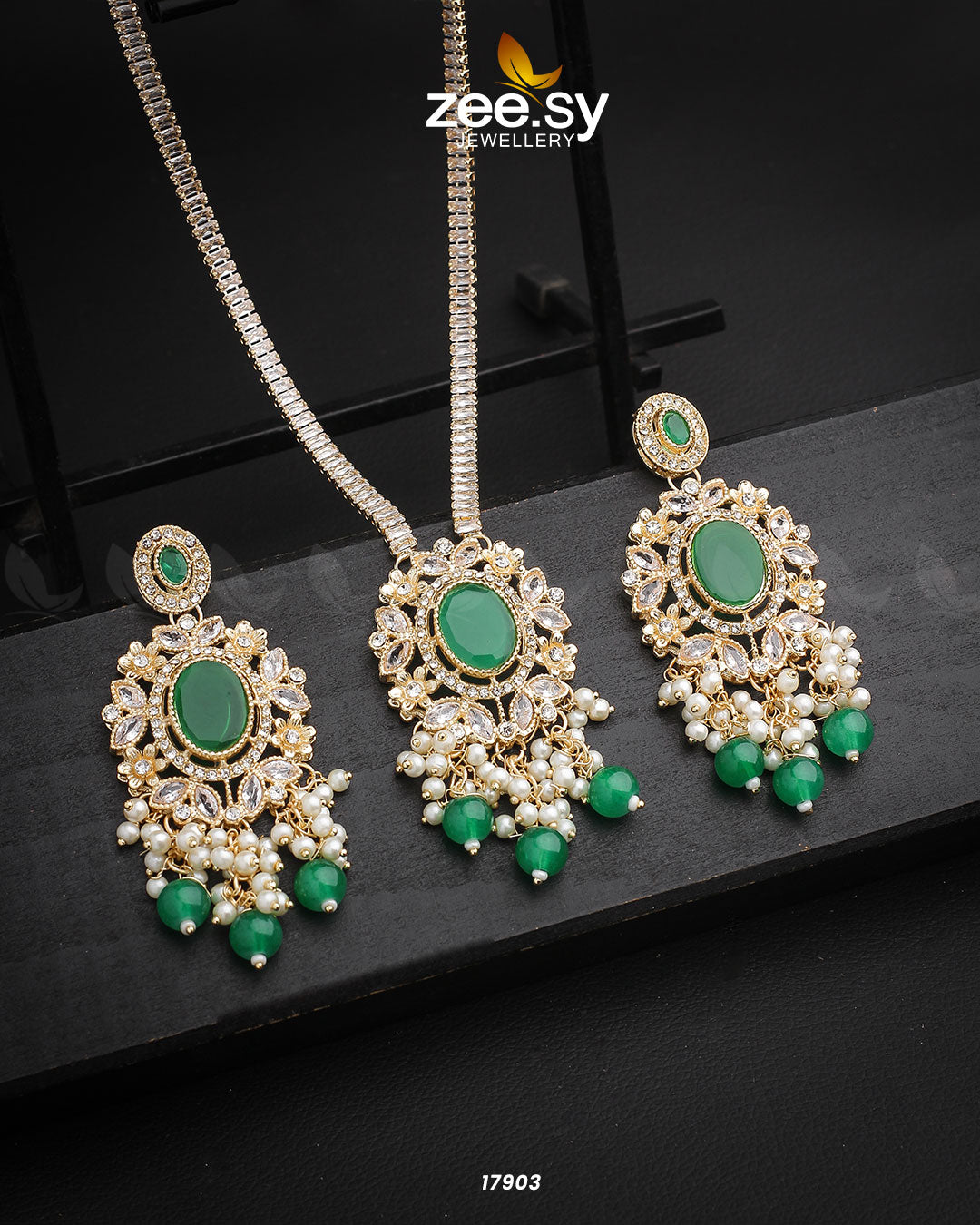 Adella's Necklace Golden Green