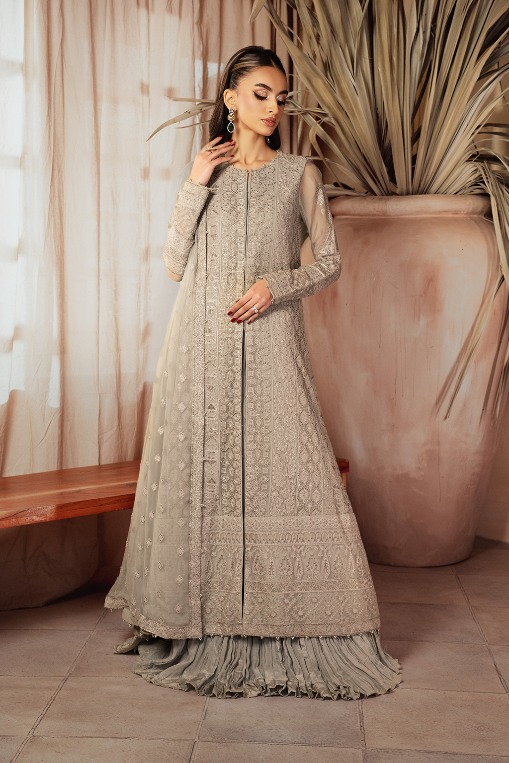 Iznik | Chiffon Kari | ICK-08 Embroidered Chiffon - Pakistani Designer Dress - by Iznik | Type: Bridal - 100% Original at Saira Sultan