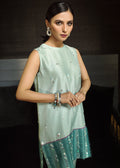 Hana | Serendipity Ready to Wear | Ombre M Aqua Blue Raw Silk