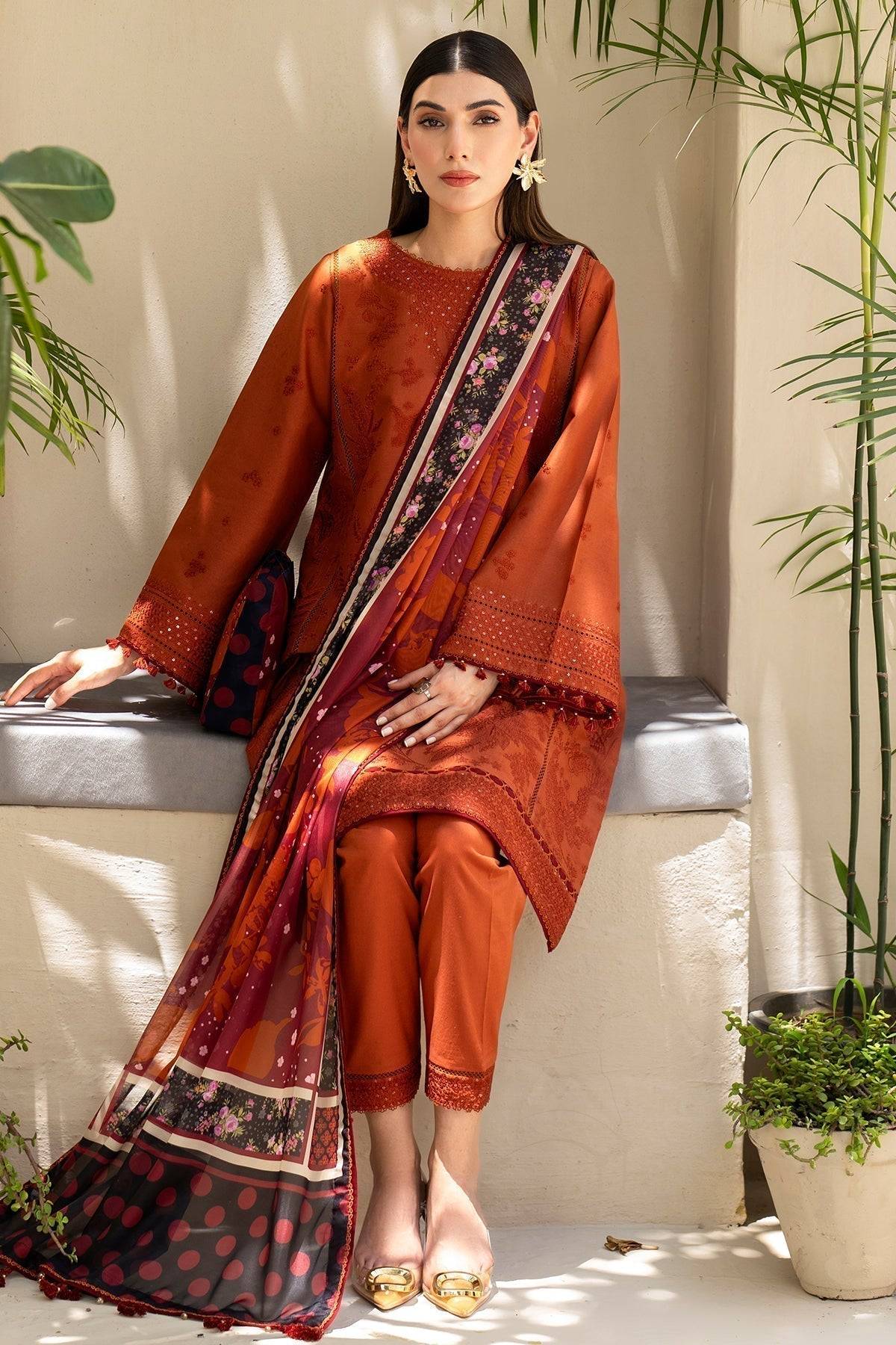 Jazmin | Irish Lawn SS 24 | D5 - Pakistani Designer Dress - by Jazmin | Type: Luxury - 100% Original at Saira Sultan