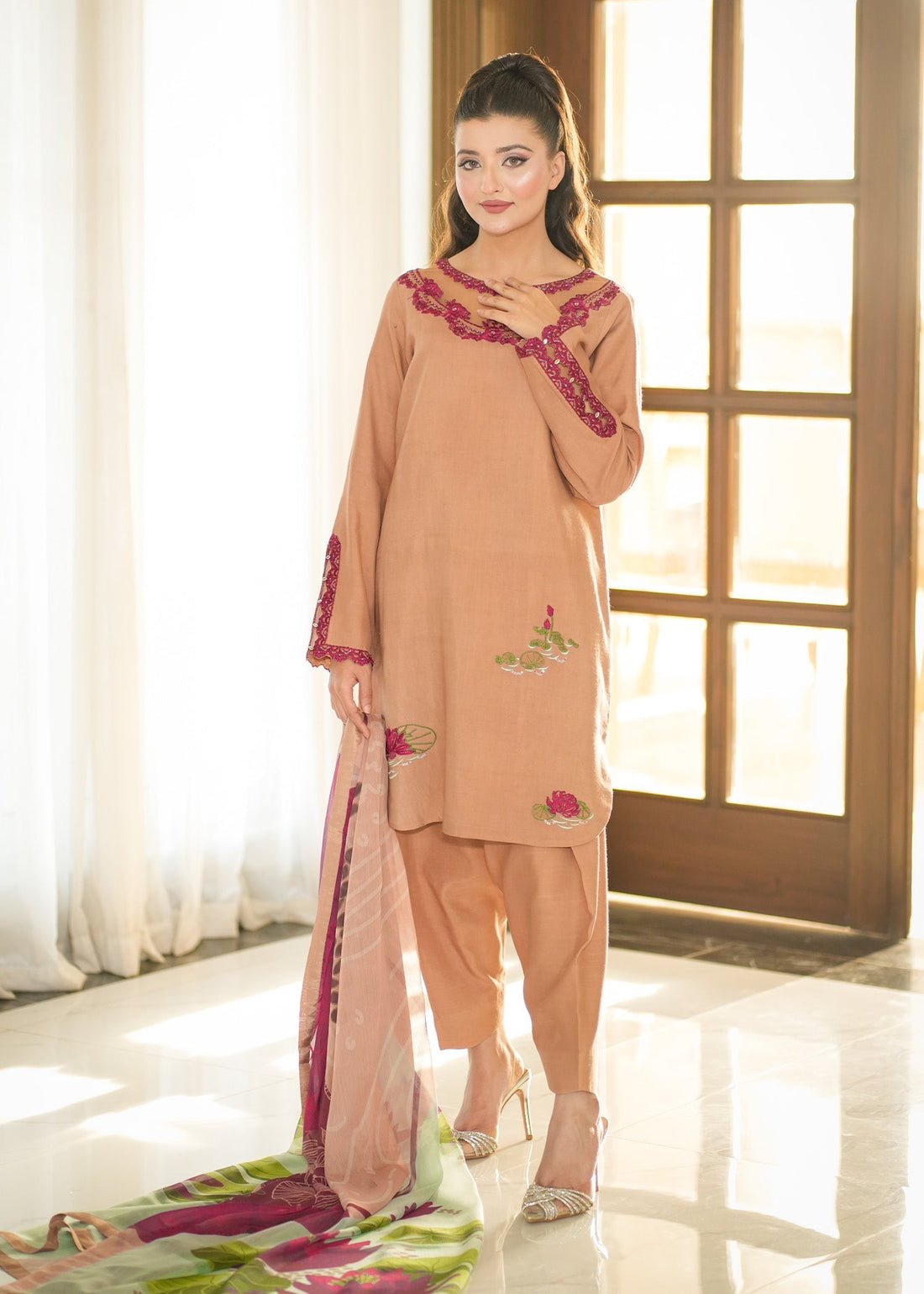 Fozia Khalid | Silk Spire | AMBER XS Raw Silk Beige