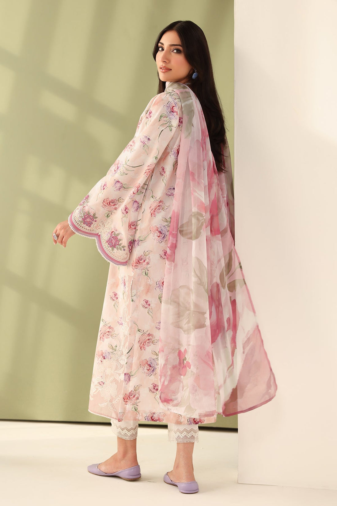 Baroque | Eid Printique | EMBROIDERED PRINTED LAWN UF-4177 XS Lawn Light Pink