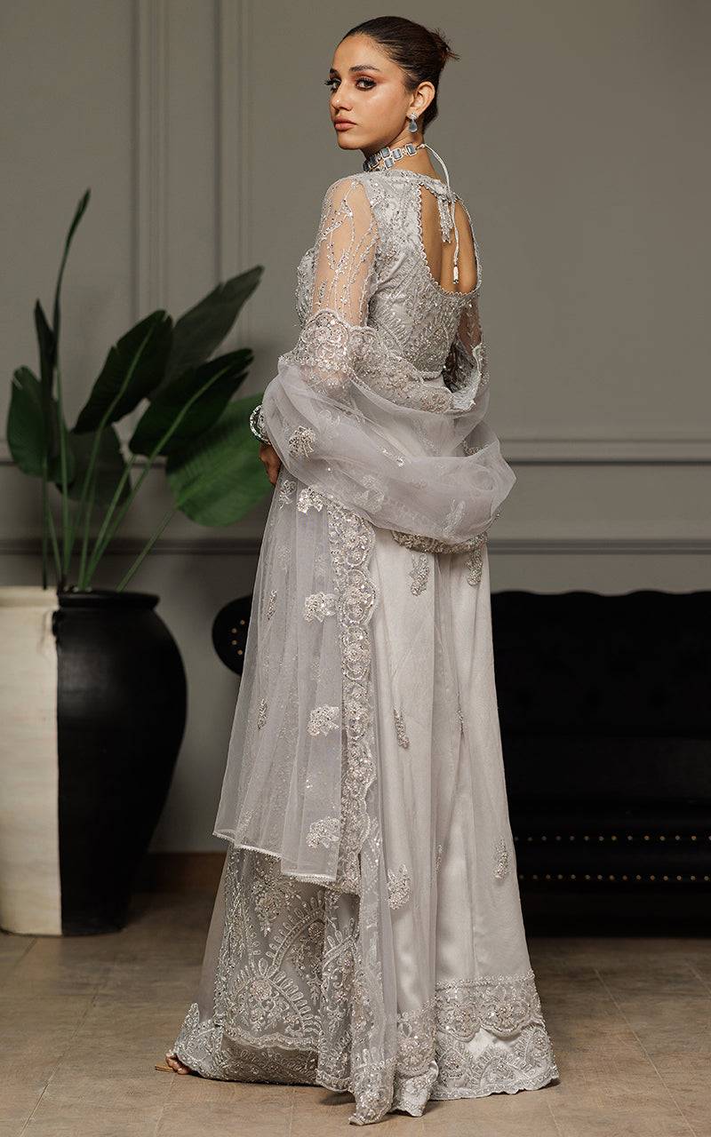 Threads and Motifs | Formal Dresses 25 | Net Embroidered Dress With Skirt And Dupatta - Pakistani Designer Dress - by Threads and Motifs - Type : Ladies Clothes - 100% Original at Saira Sultan